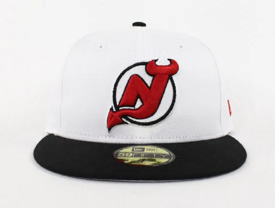 NEW JERSEY DEVILS 59Fifty New Era Fitted Hats (Air Jordan 1 Retro High OG Bred Toe Gray Under Brim)