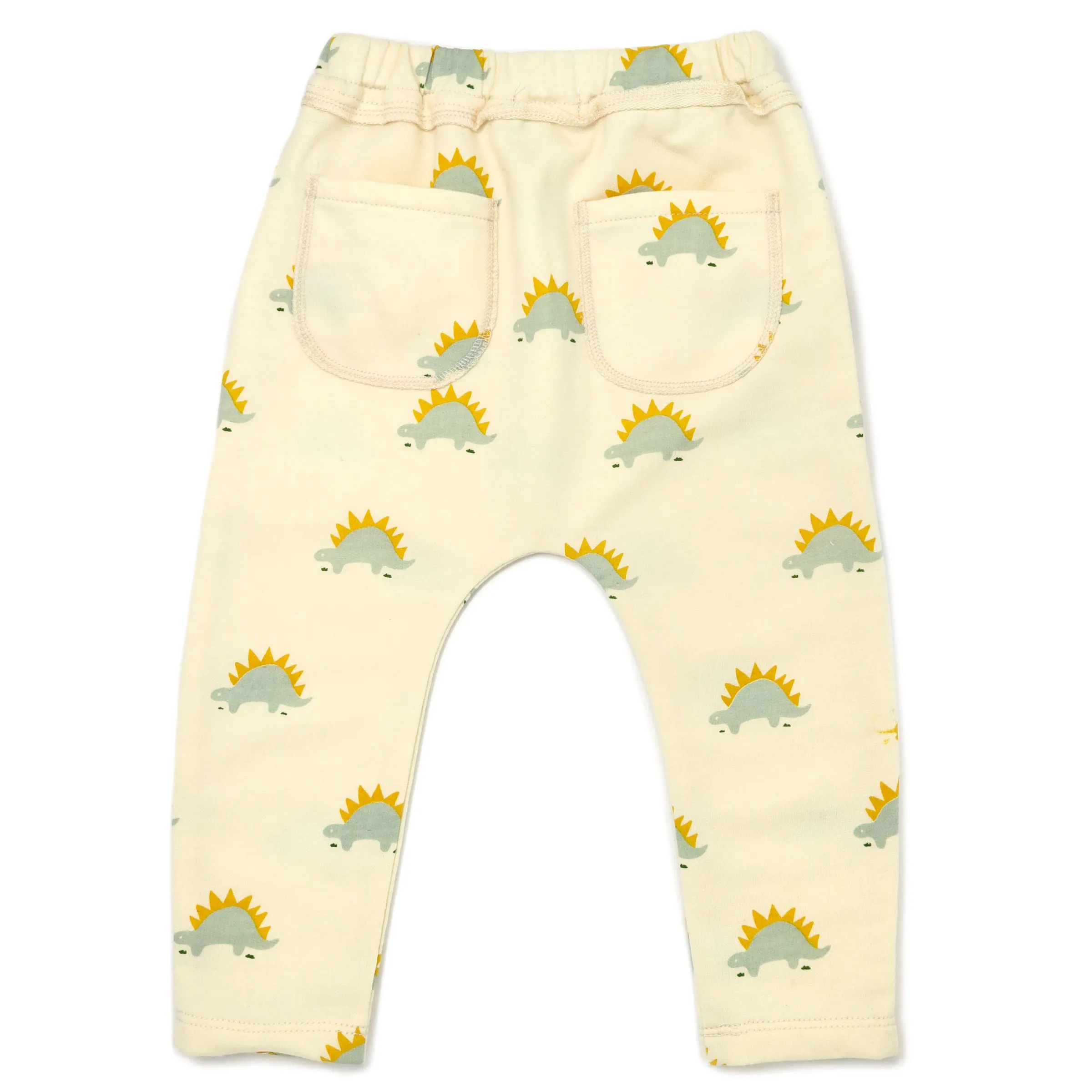 oh baby! French Terry Brooklyn Jogger - Mist Stegosaurus Print - Vanilla