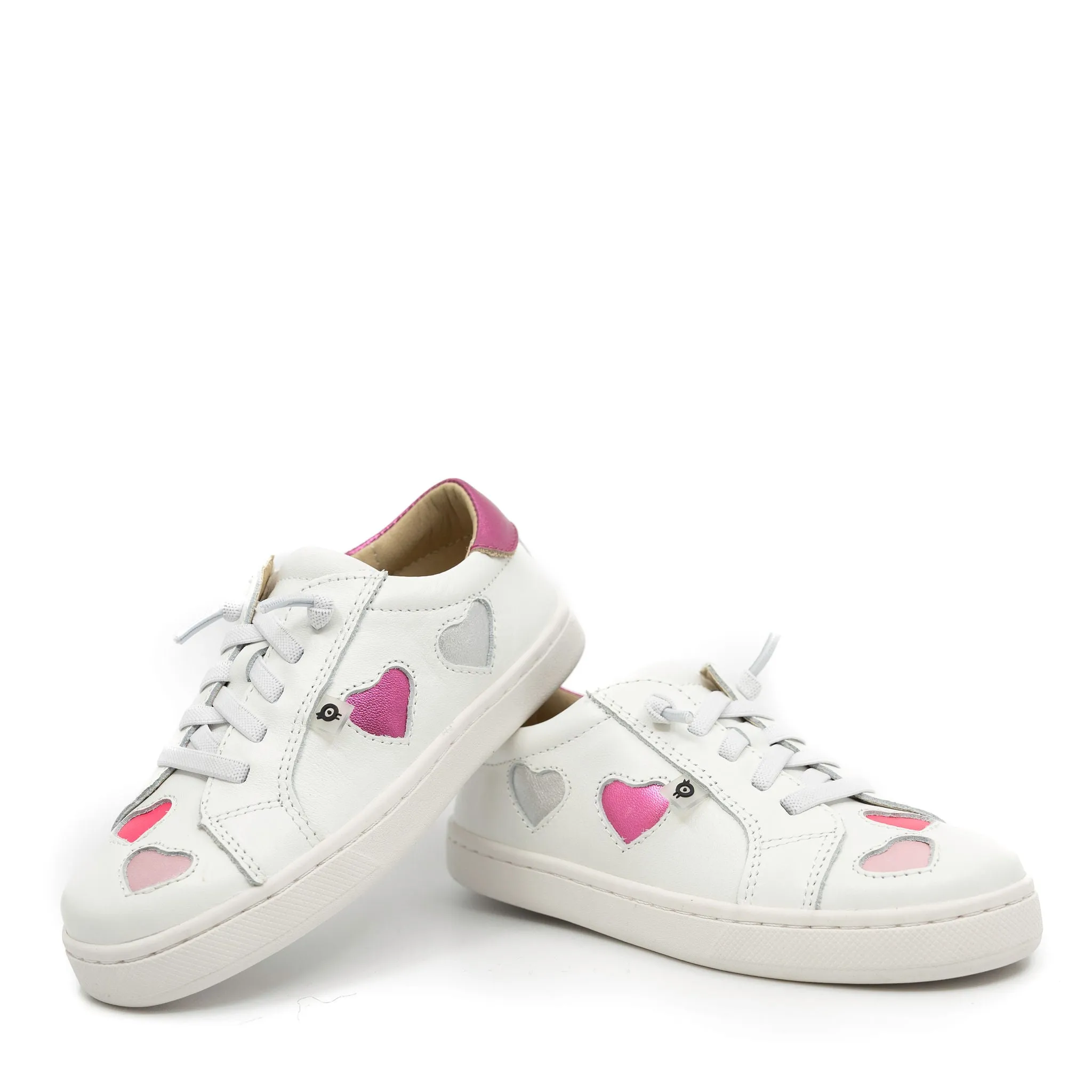 Old Soles White and Pink Heart Sneaker