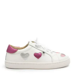 Old Soles White and Pink Heart Sneaker