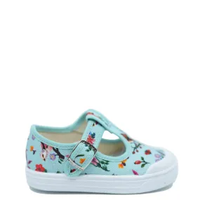 Pepe Turquoise Birds T Strap Sneaker