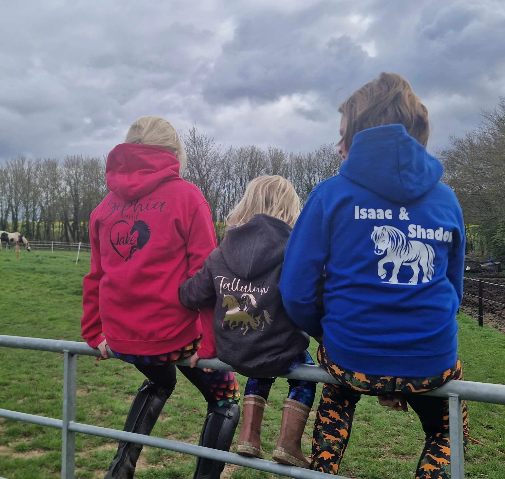 Personalised Equestrian Hoodie Kids - Floral Horse Design