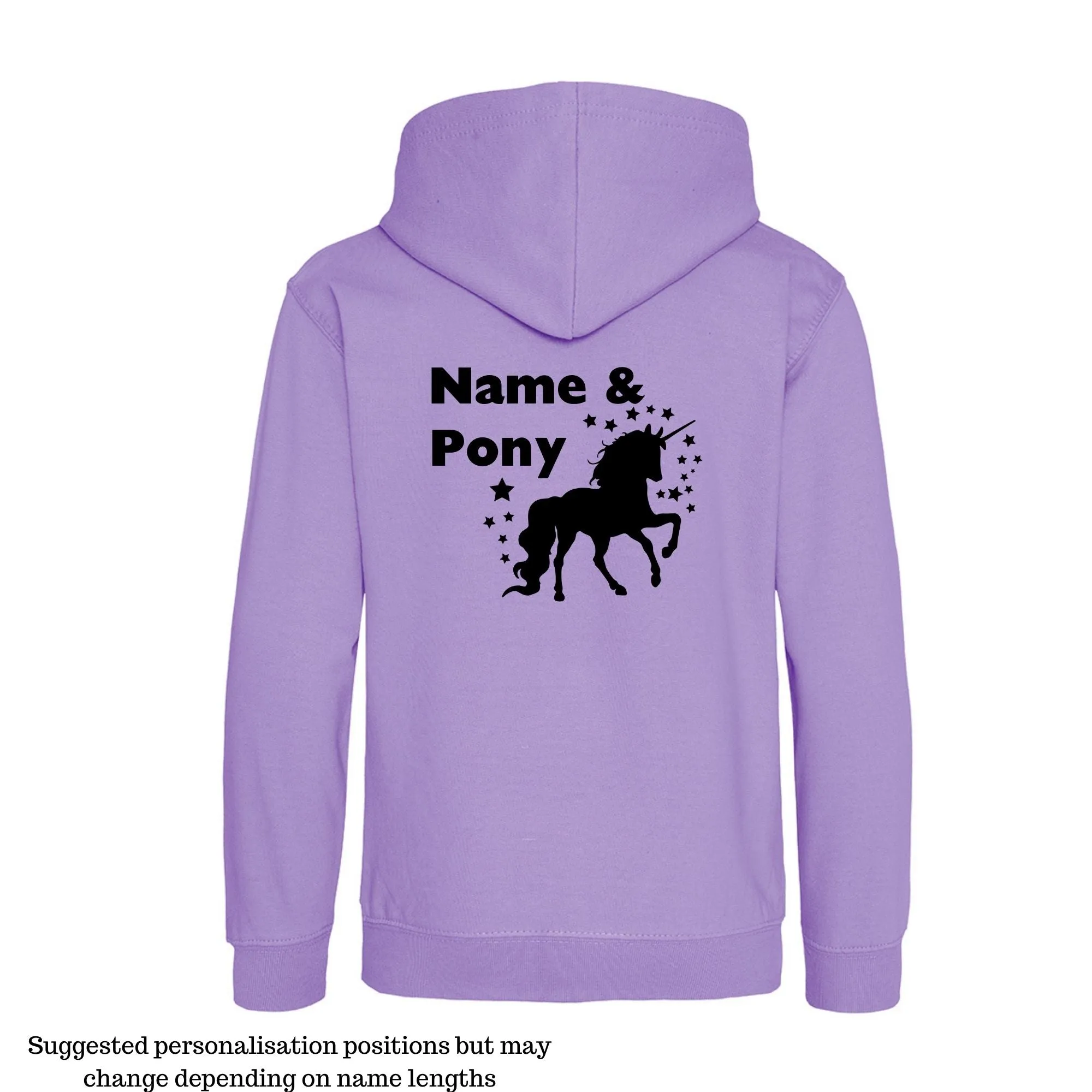 Personalised Equestrian Hoodie Kids - Unicorn Design