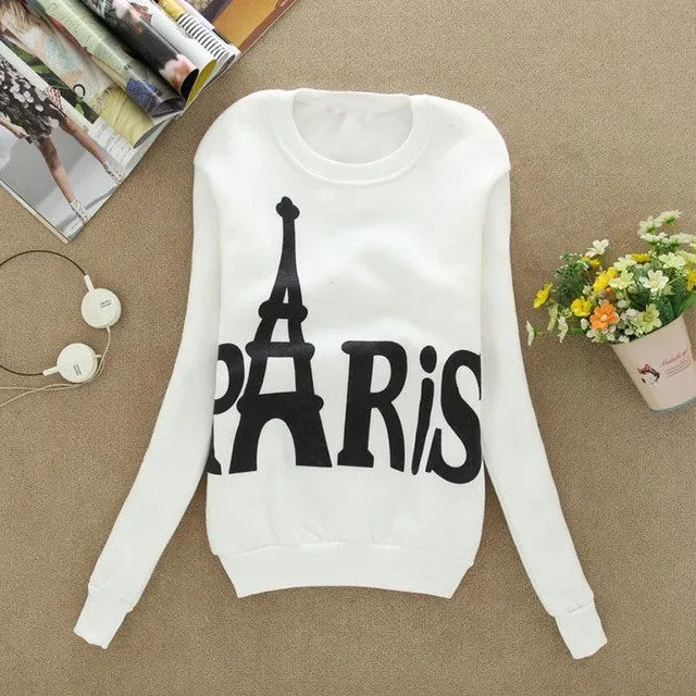 Pink Sweatshirt Women Print Letter Loose Pullovers Casual Long Sleeve Autumn Tops Felpe Donna Moletom#F922 SM6