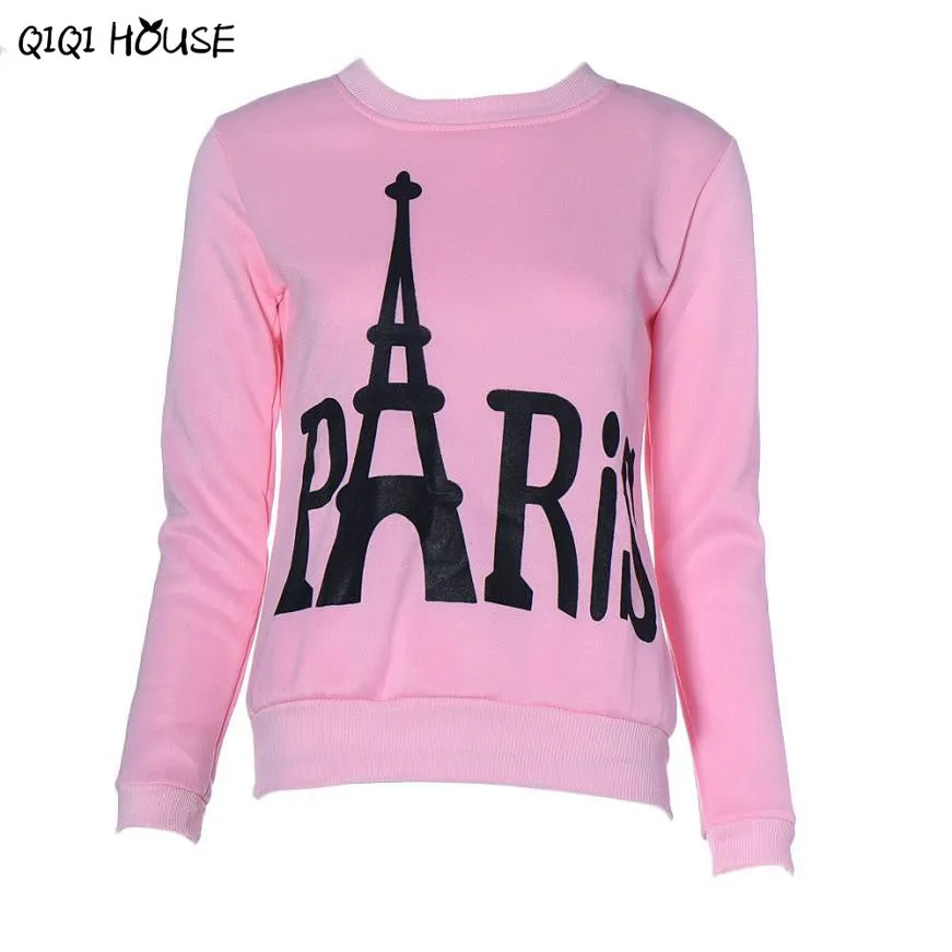 Pink Sweatshirt Women Print Letter Loose Pullovers Casual Long Sleeve Autumn Tops Felpe Donna Moletom#F922 SM6