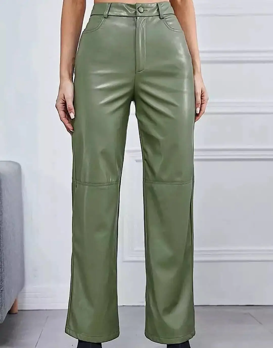 PU Leather Wide Leg Pants