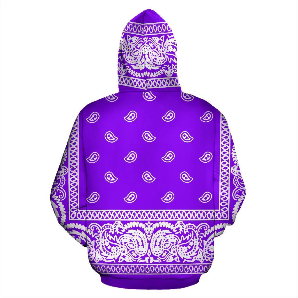 Purple Bandanna Zip Up Hoodie