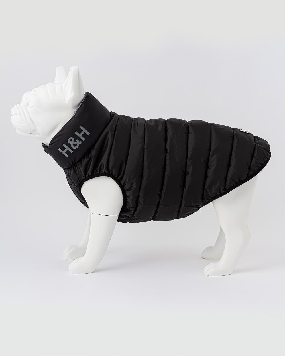 Reversible Dog Puffer Jacket - Black and Gray