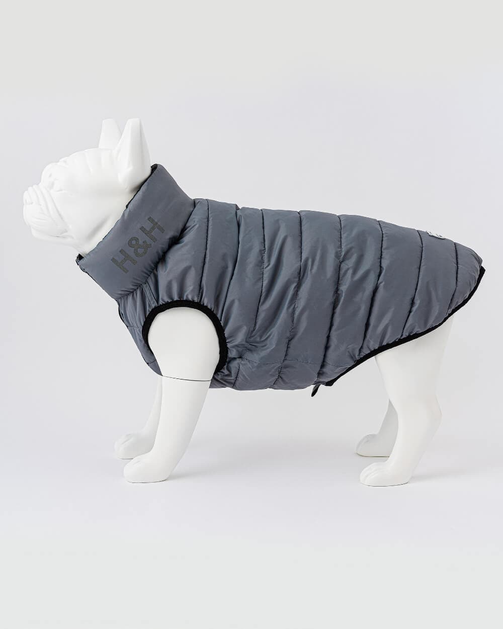 Reversible Dog Puffer Jacket - Black and Gray