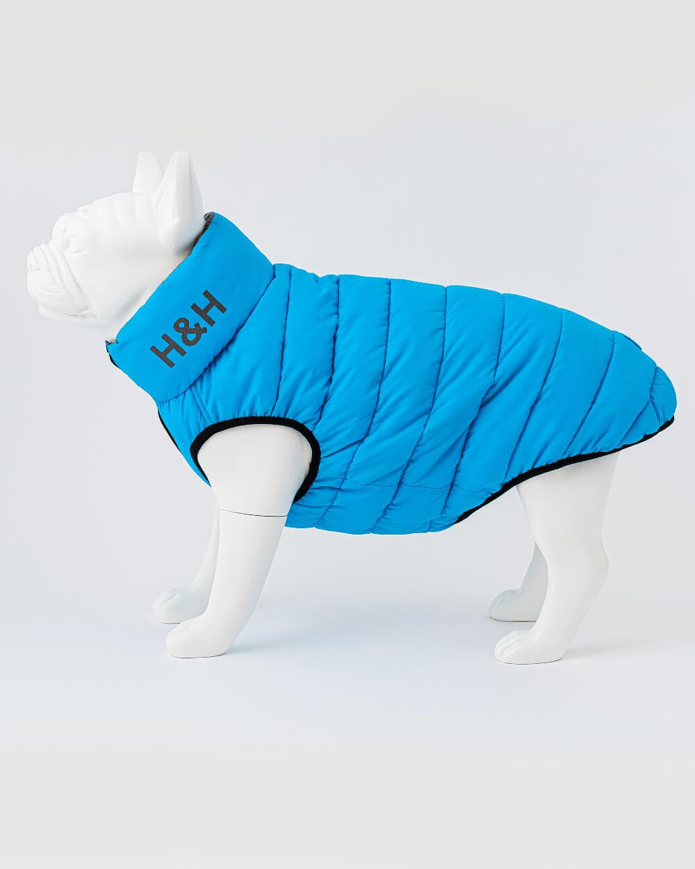 Reversible Dog Puffer Jacket - Light Blue and Gray