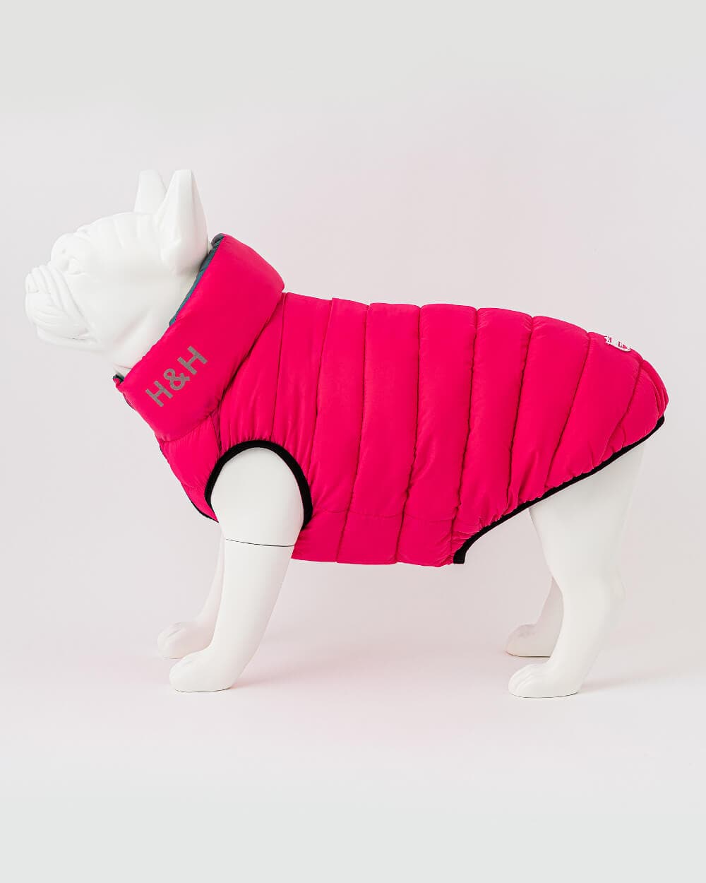 Reversible Dog Puffer Jacket - Pink and Gray