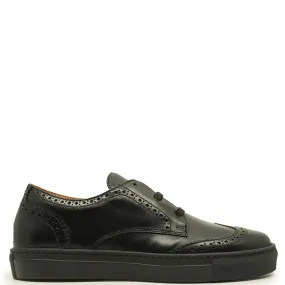 Rondinella Black Leather Wingtip Dress Sneaker