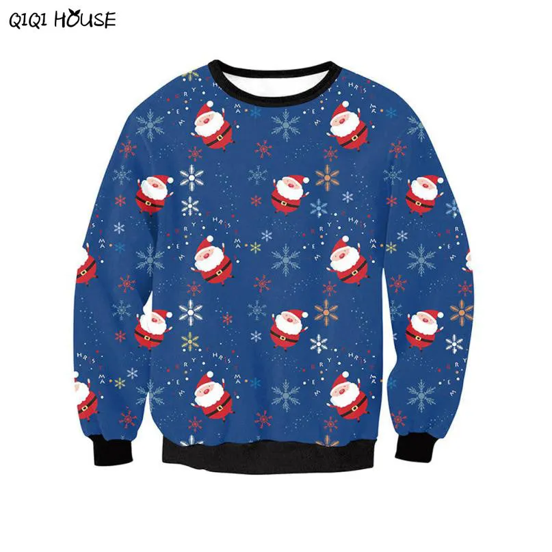 Santa Claus Christmas Women Tracksuit Loose Casual Pullovers Autumn Winter Basic Tops Sweatshirts Polerones Mujer#C114 SM6