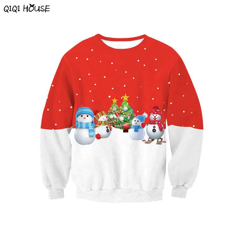 Santa Claus Christmas Women Tracksuit Loose Casual Pullovers Autumn Winter Basic Tops Sweatshirts Polerones Mujer#C114 SM6