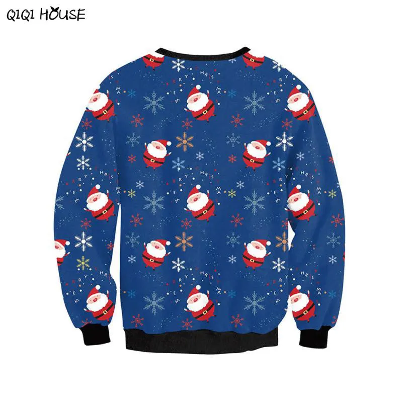 Santa Claus Christmas Women Tracksuit Loose Casual Pullovers Autumn Winter Basic Tops Sweatshirts Polerones Mujer#C114 SM6