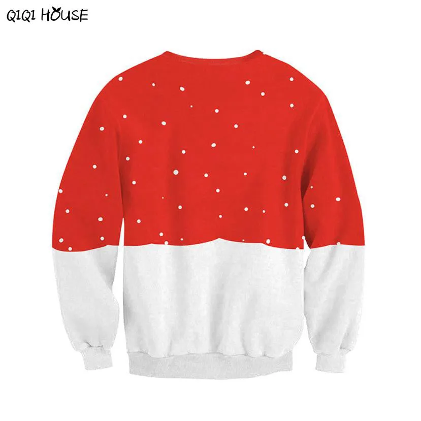 Santa Claus Christmas Women Tracksuit Loose Casual Pullovers Autumn Winter Basic Tops Sweatshirts Polerones Mujer#C114 SM6