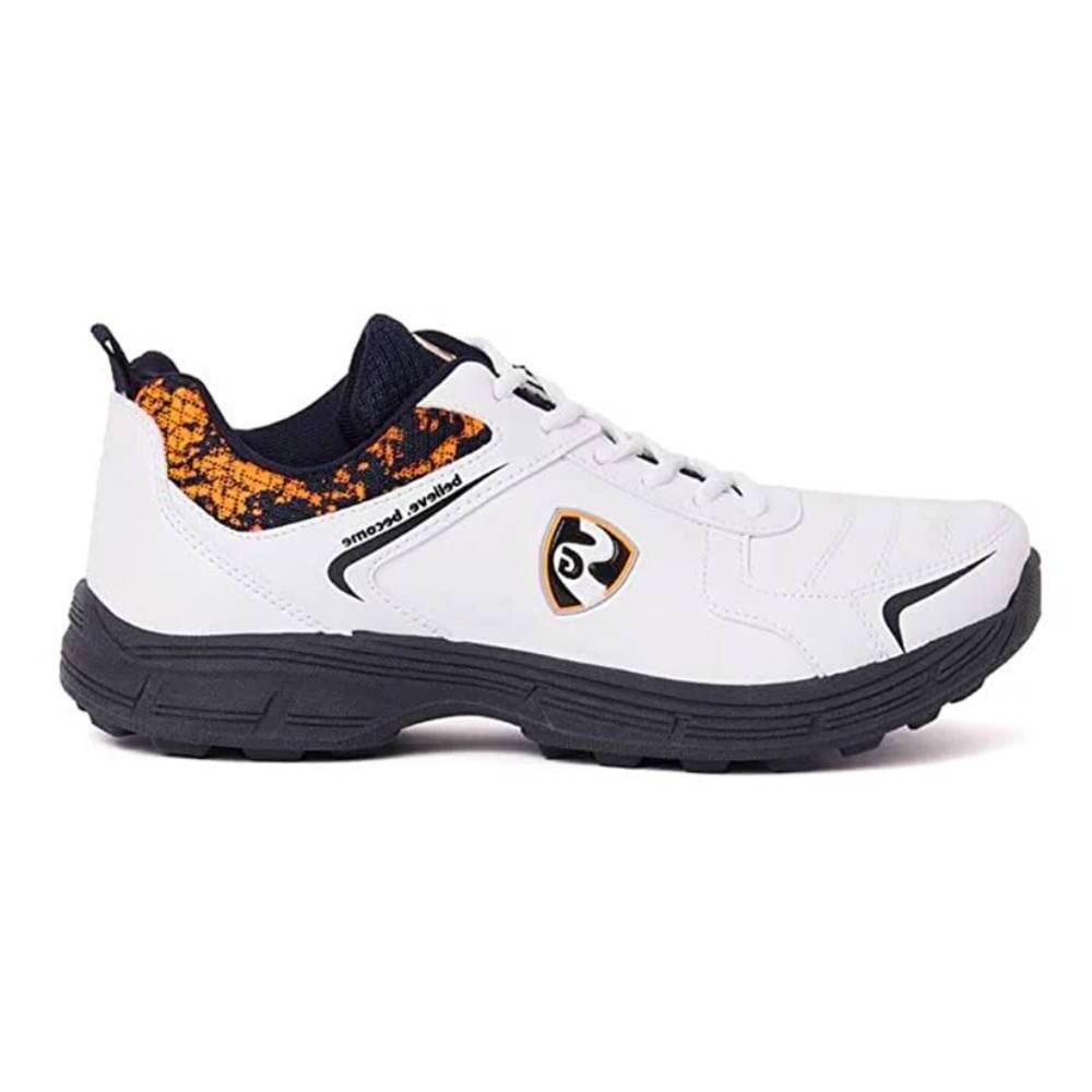 SG Men's Savage Cricket Shoe (White/Navy/Orange)