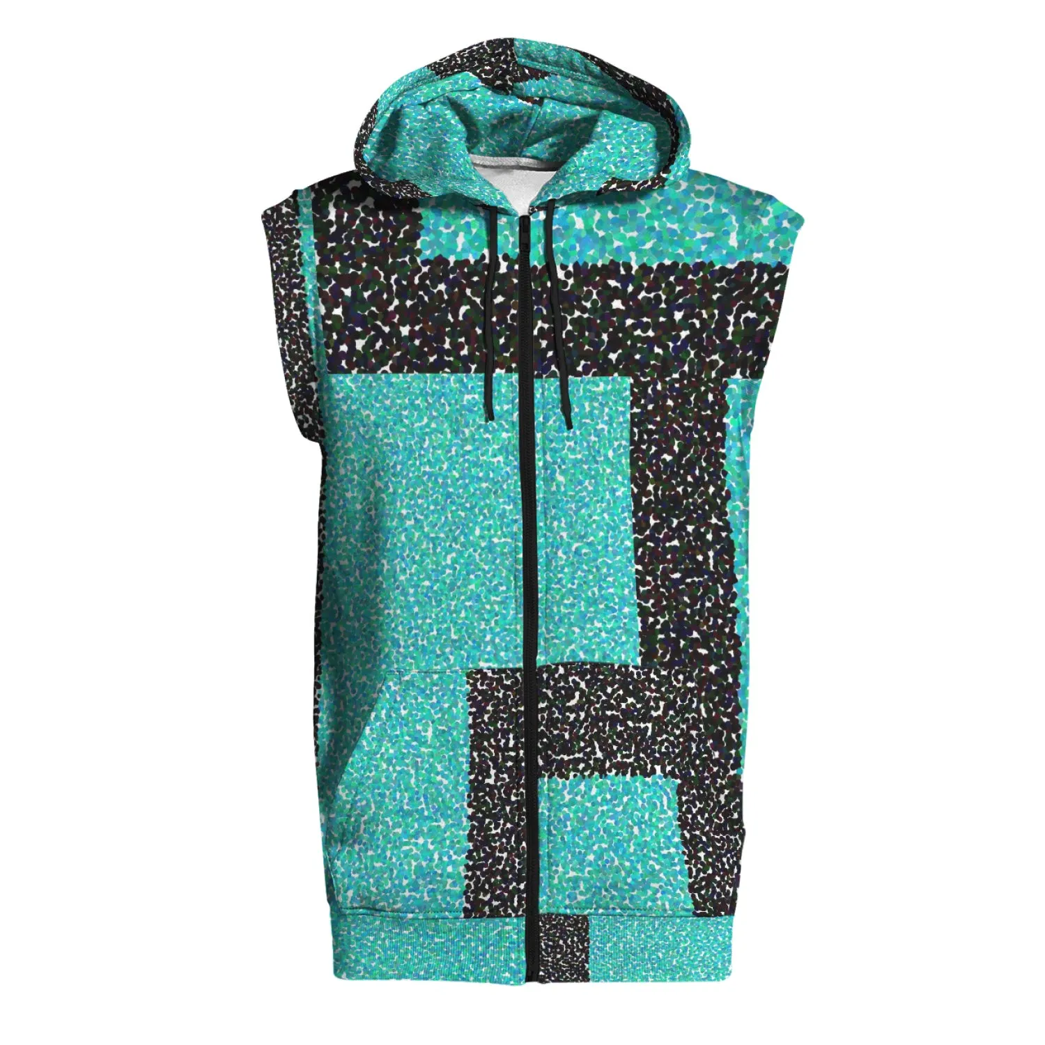 sleeveless hoodie blue