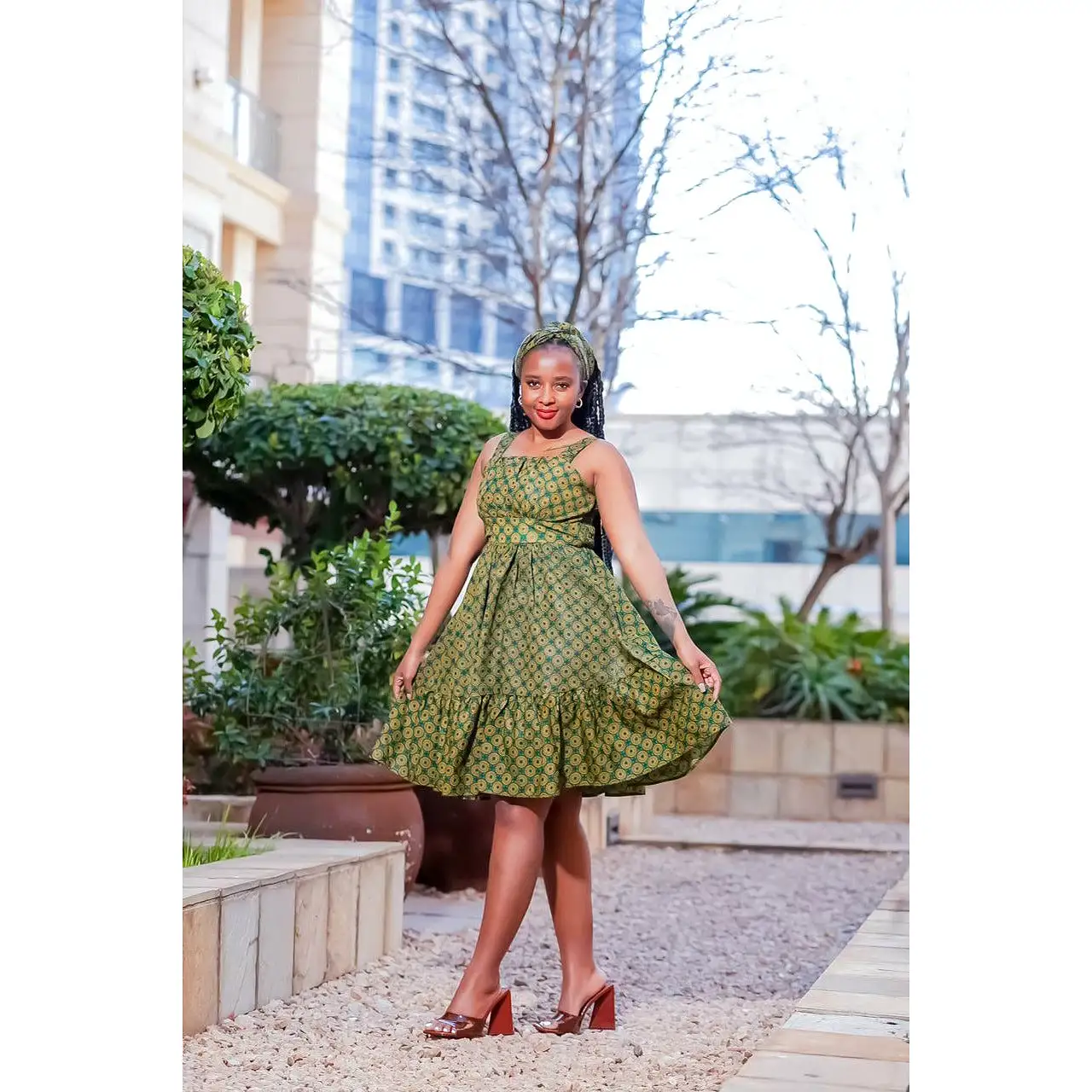 Sleeveless Mini Ankara Dress