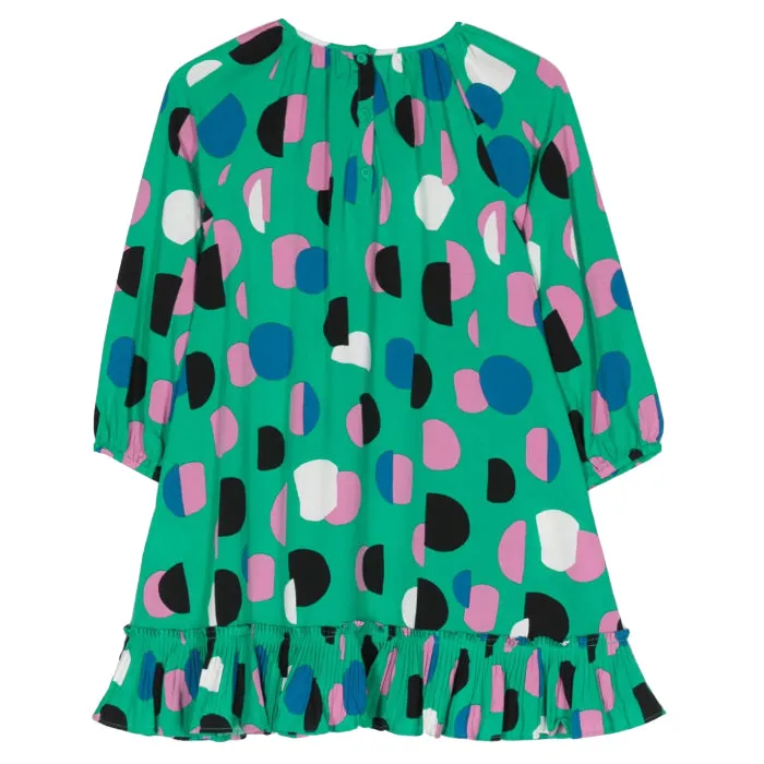 Stella McCartney Child Dress Green With Abstract Dot Print