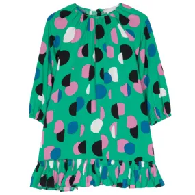 Stella McCartney Child Dress Green With Abstract Dot Print