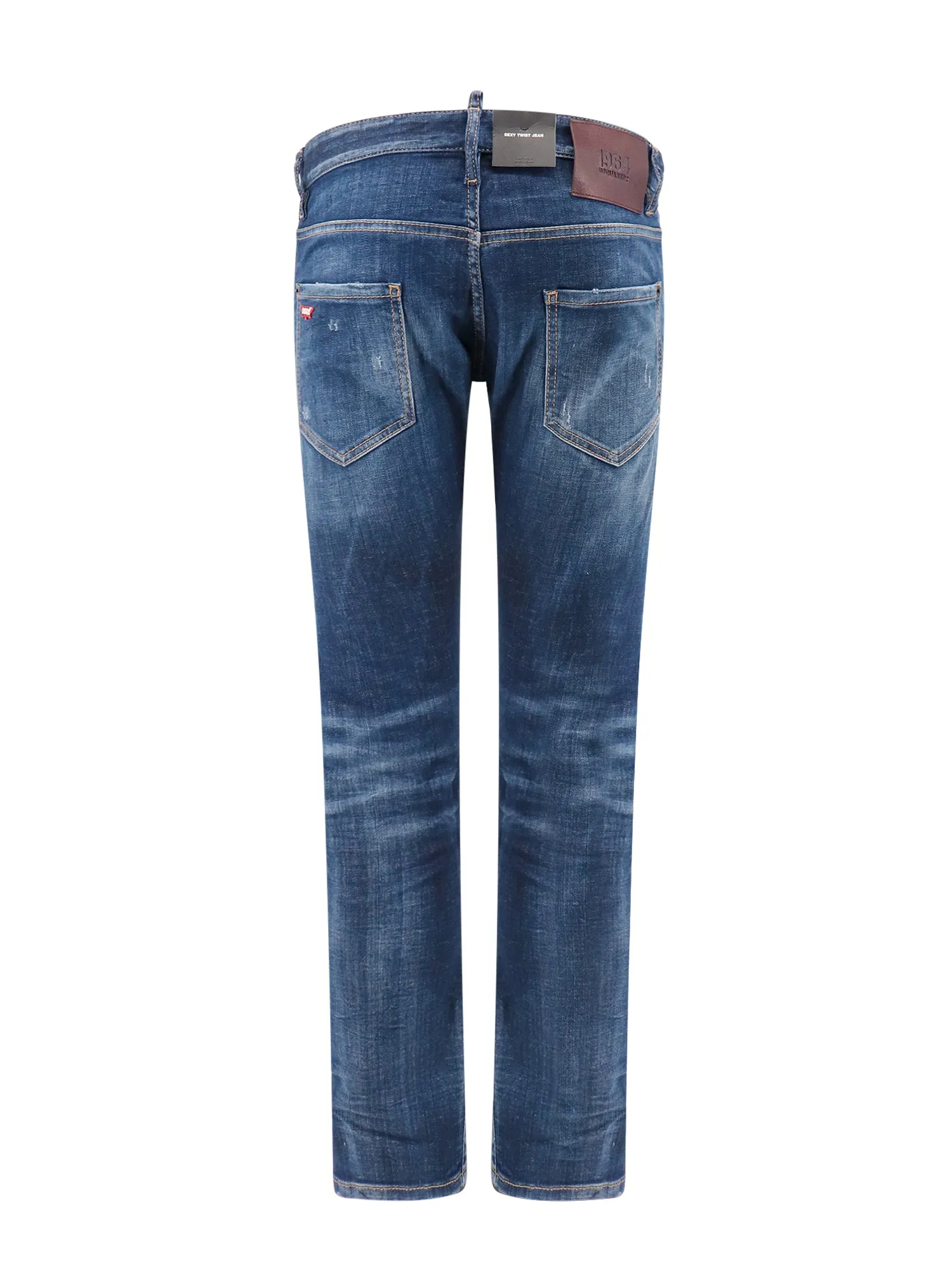 Stretch cotton jeans with ripped effect