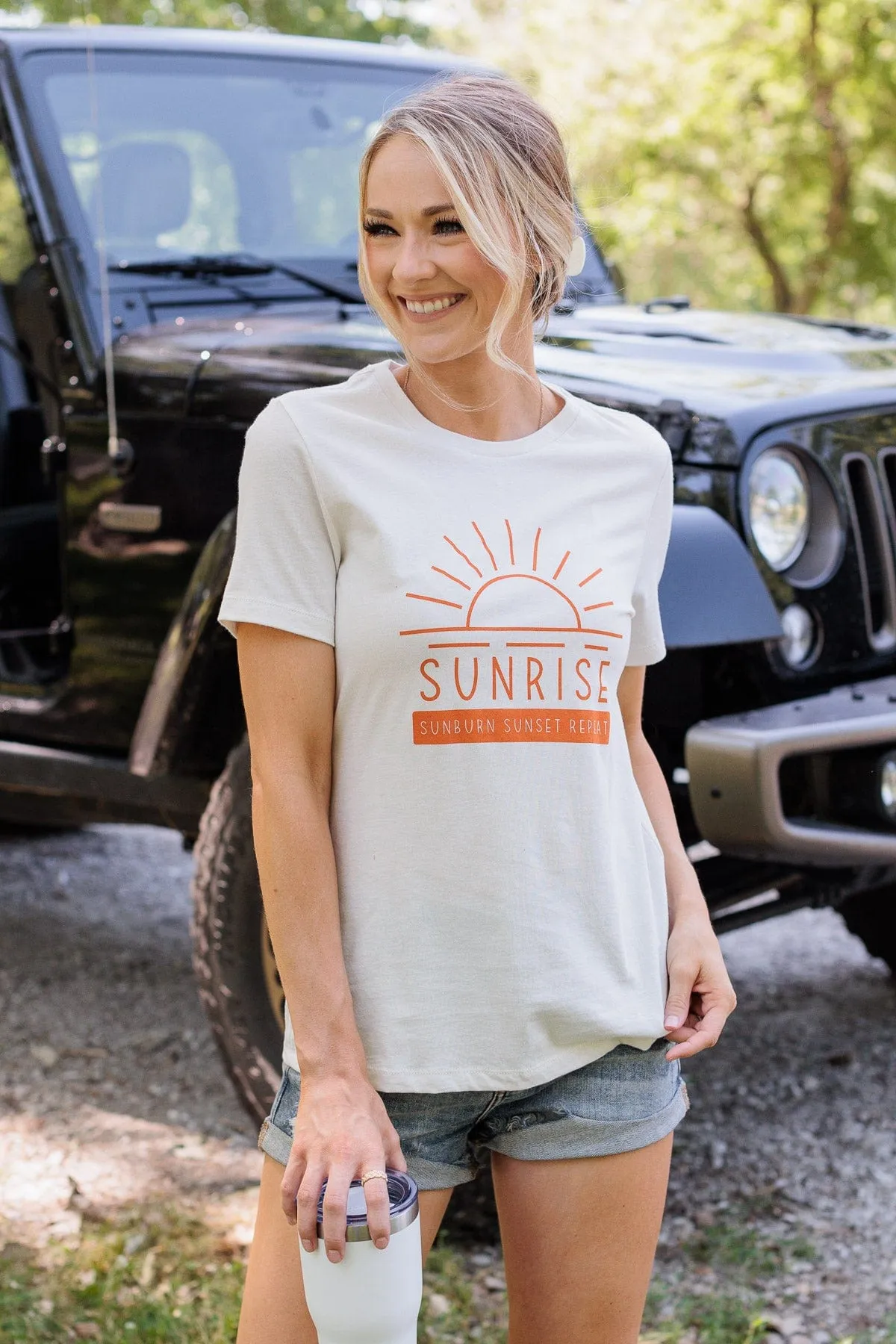 Sunrise Graphic Tee- Ivory