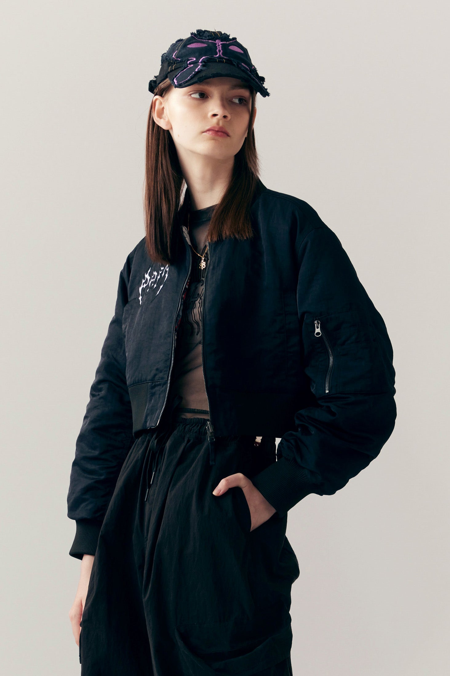 THRESHOLD CROPPED BOMBER JACKET