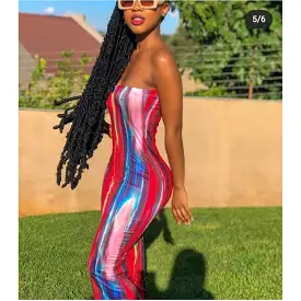 Tie Dye Print Strapless Boob Tube Dress