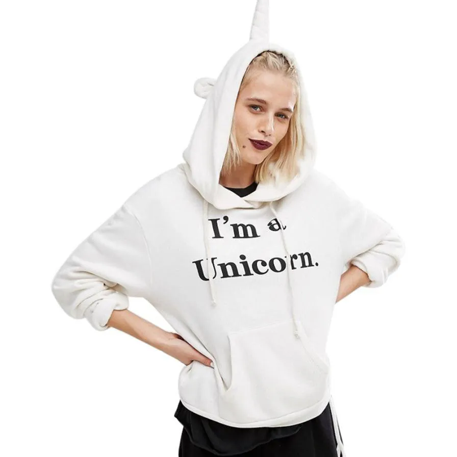 Unicorn Kawaii Women Sweatshirts Loose Long Sleeve Hoodies Autumn Sweatshirt Casual Winter Pullovers Sudadera Mujer#A11 SM6