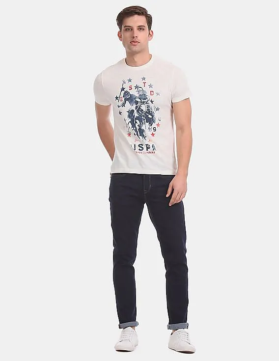 U.S. Polo Assn. Denim Co. White Crew Neck Graphic T-Shirt