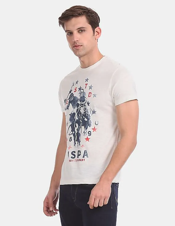 U.S. Polo Assn. Denim Co. White Crew Neck Graphic T-Shirt