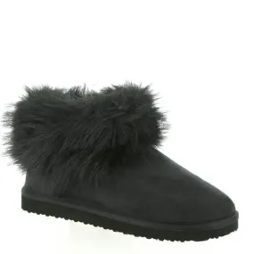 Very G Women's Frost Fuzzy Ankle Boot - Black VGLB0305