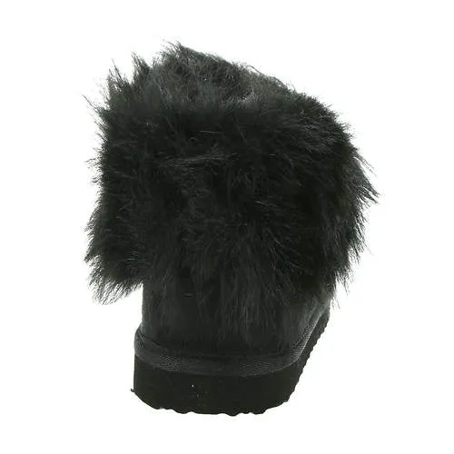 Very G Women's Frost Fuzzy Ankle Boot - Black VGLB0305