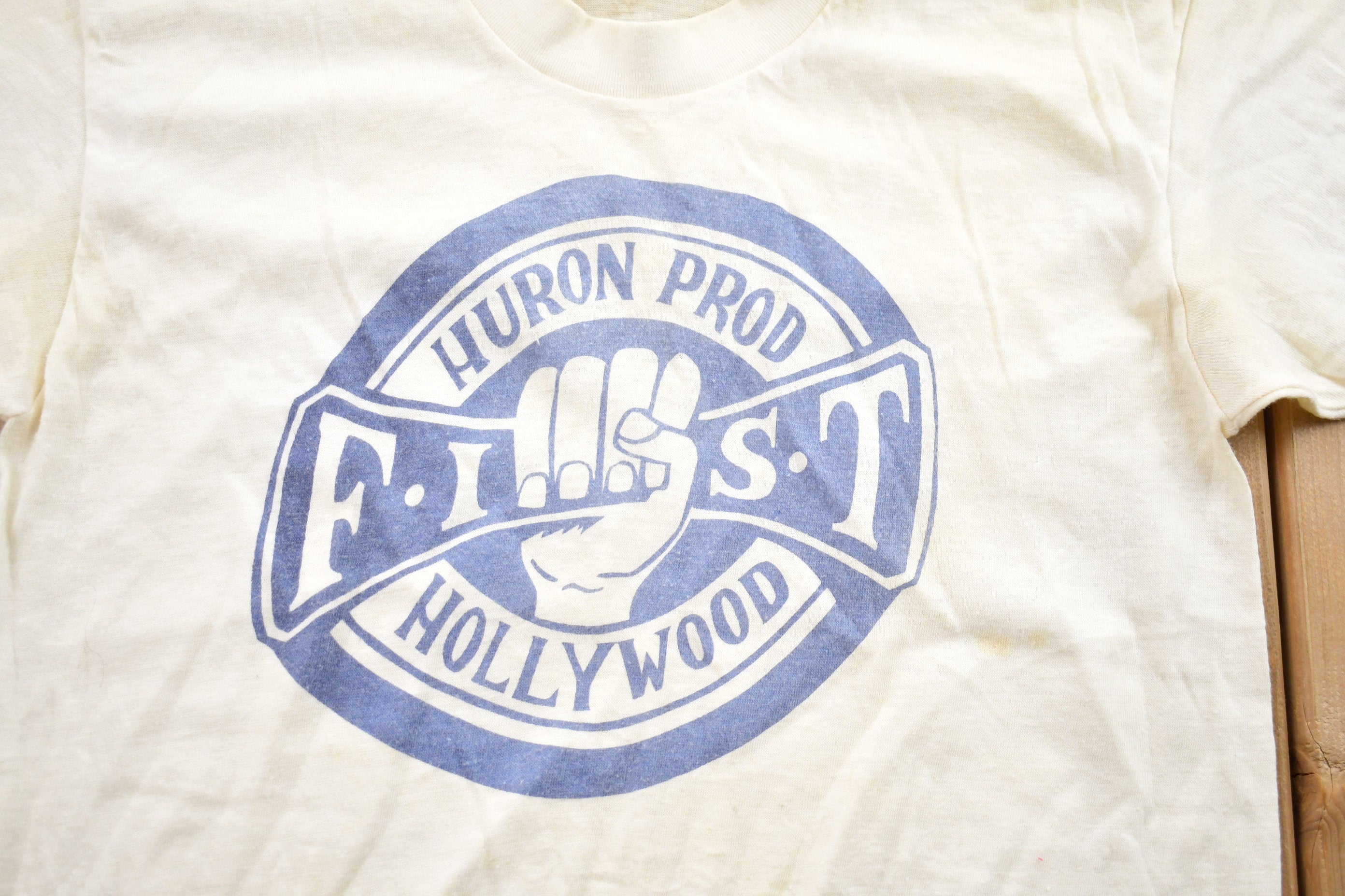 Vintage 1960s Huron Prod Fist Hollywood Graphic T-Shirt / Graphic / 80s / 90s / Streetwear / Retro Style / Single Stitch / Made 