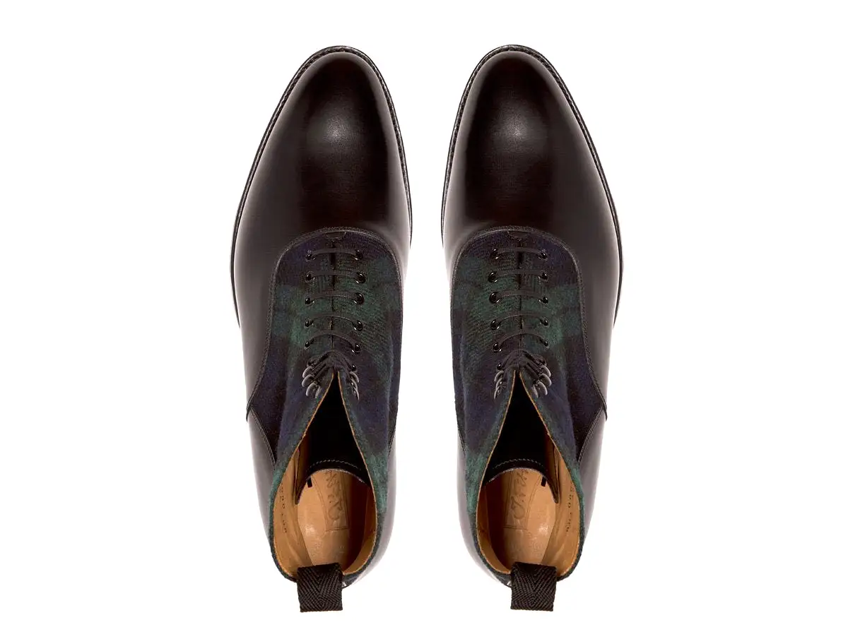 Wedgwood - MTO - Black Calf / Blackwatch Tartan - TMG Last - Single Leather Sole