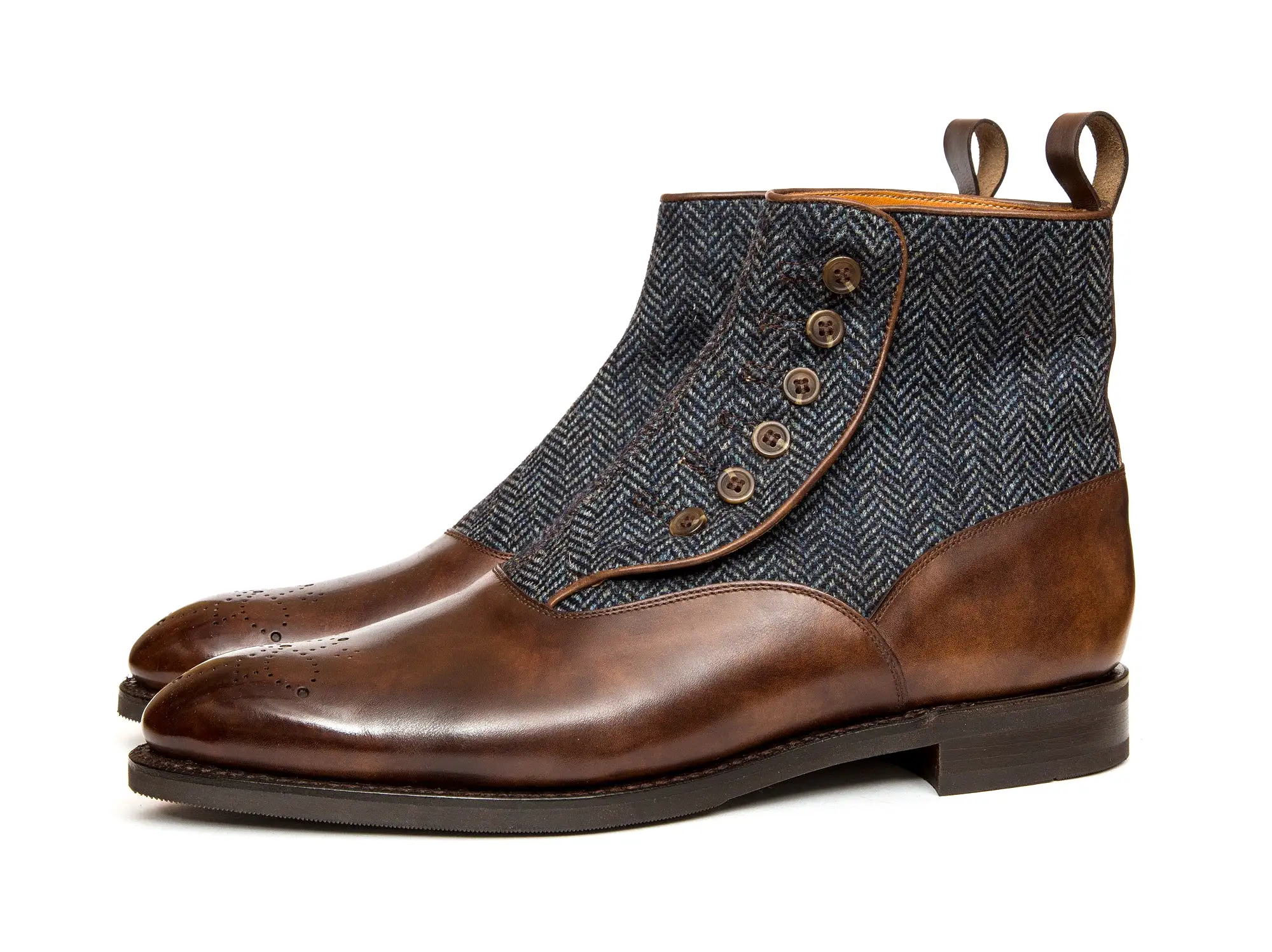 Westlake - MTO - Copper Museum Calf / Blue Tweed - NGT Last - City Rubber Sole