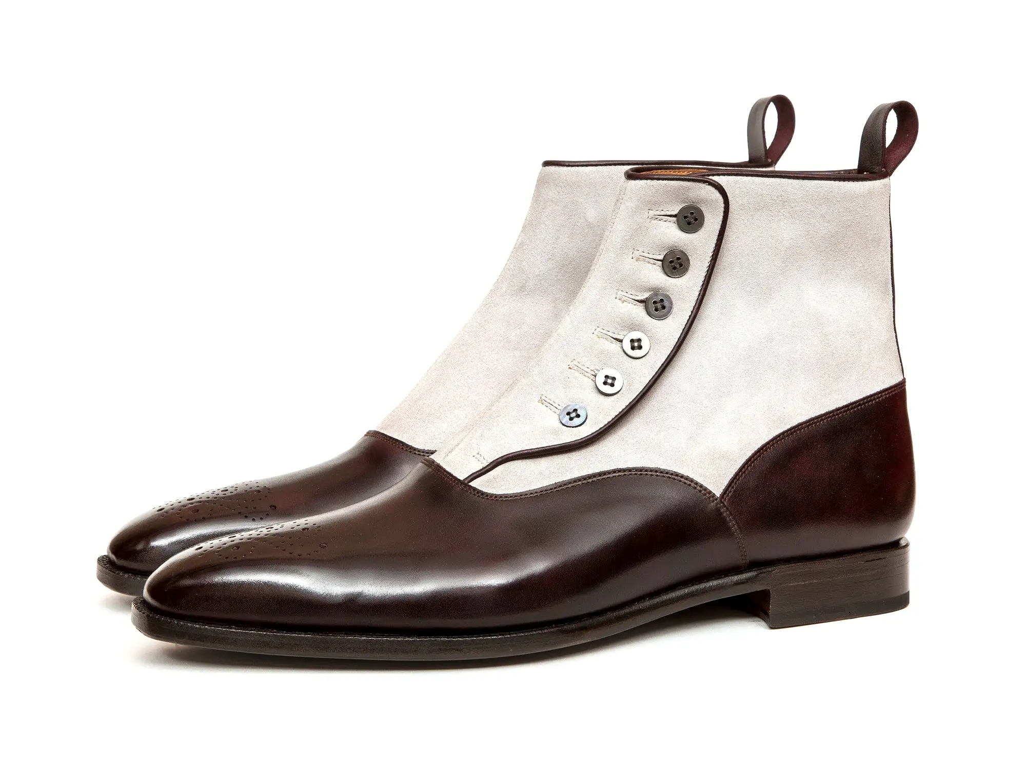 Westlake - MTO - Plum Museum Calf / Pearl Grey Suede - MGF Last - Single Leather Sole