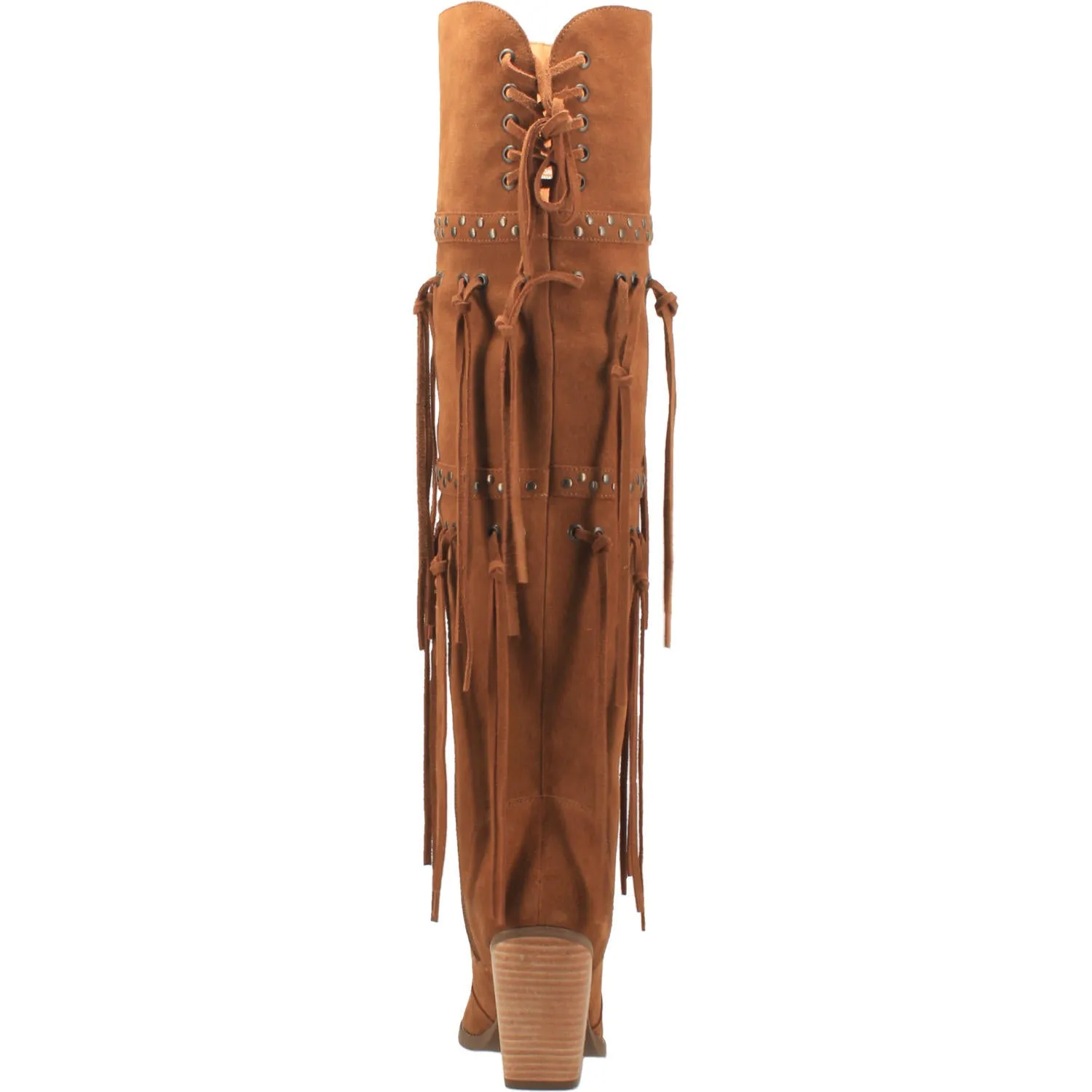 Witchy Woman Whiskey Leather Fringe Boots (DS)