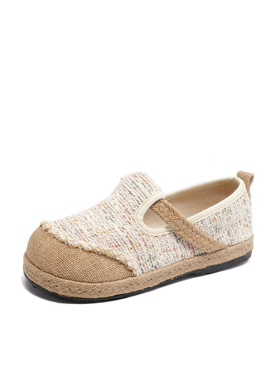 Women Ethnic Summer Linen Cotton Flat Shoes PA1027