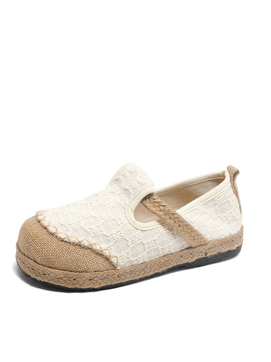 Women Ethnic Summer Linen Cotton Flat Shoes PA1027