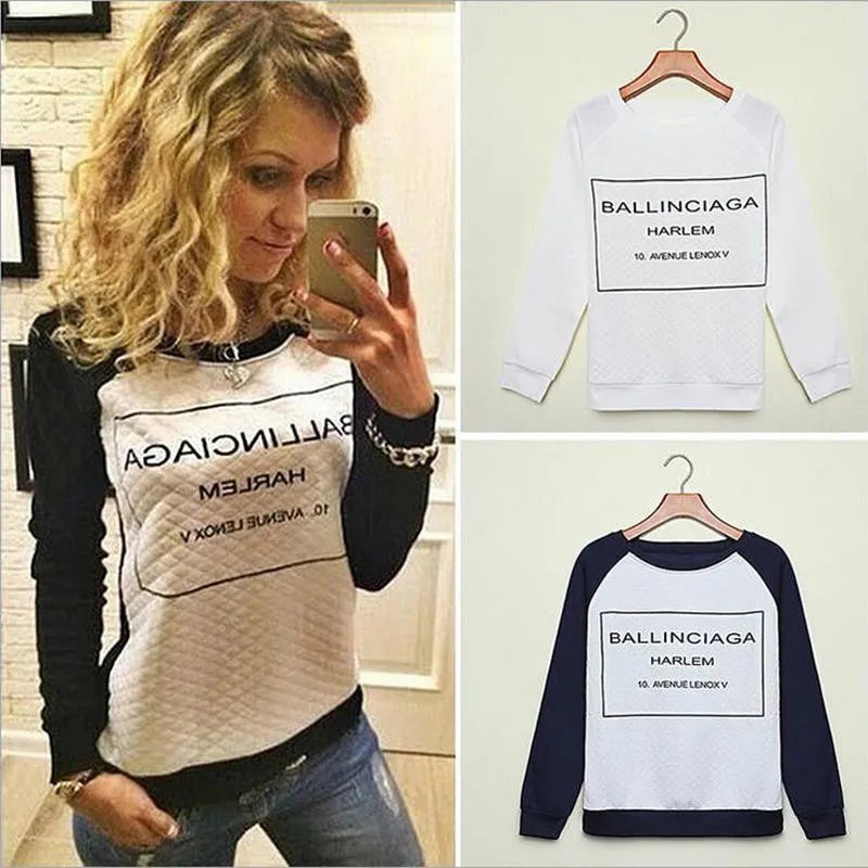 Women Hoody Long Sleeve Casual Sweatshirts Women Letter Print Hoodies SM6