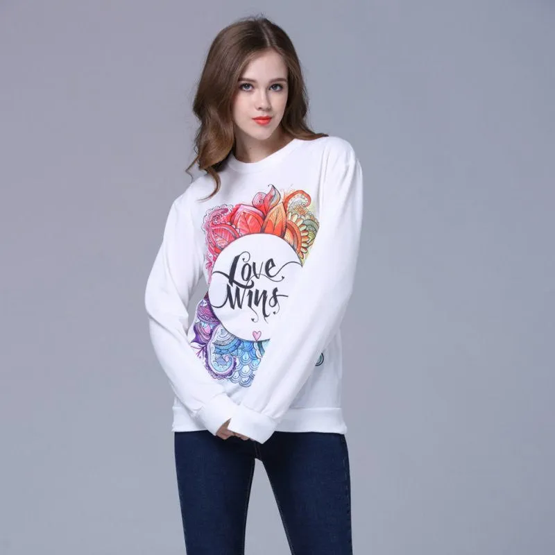 Women Plus Size hoodies Animal Flower printed Casual Sweatshirt Hoody Sudaderas Sweatshirt Pullovers SM6