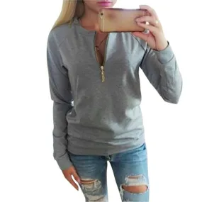 Women V-Neck Long Sleeve Sweatshirts Hoodies Jumper Pullover Tops  SM6