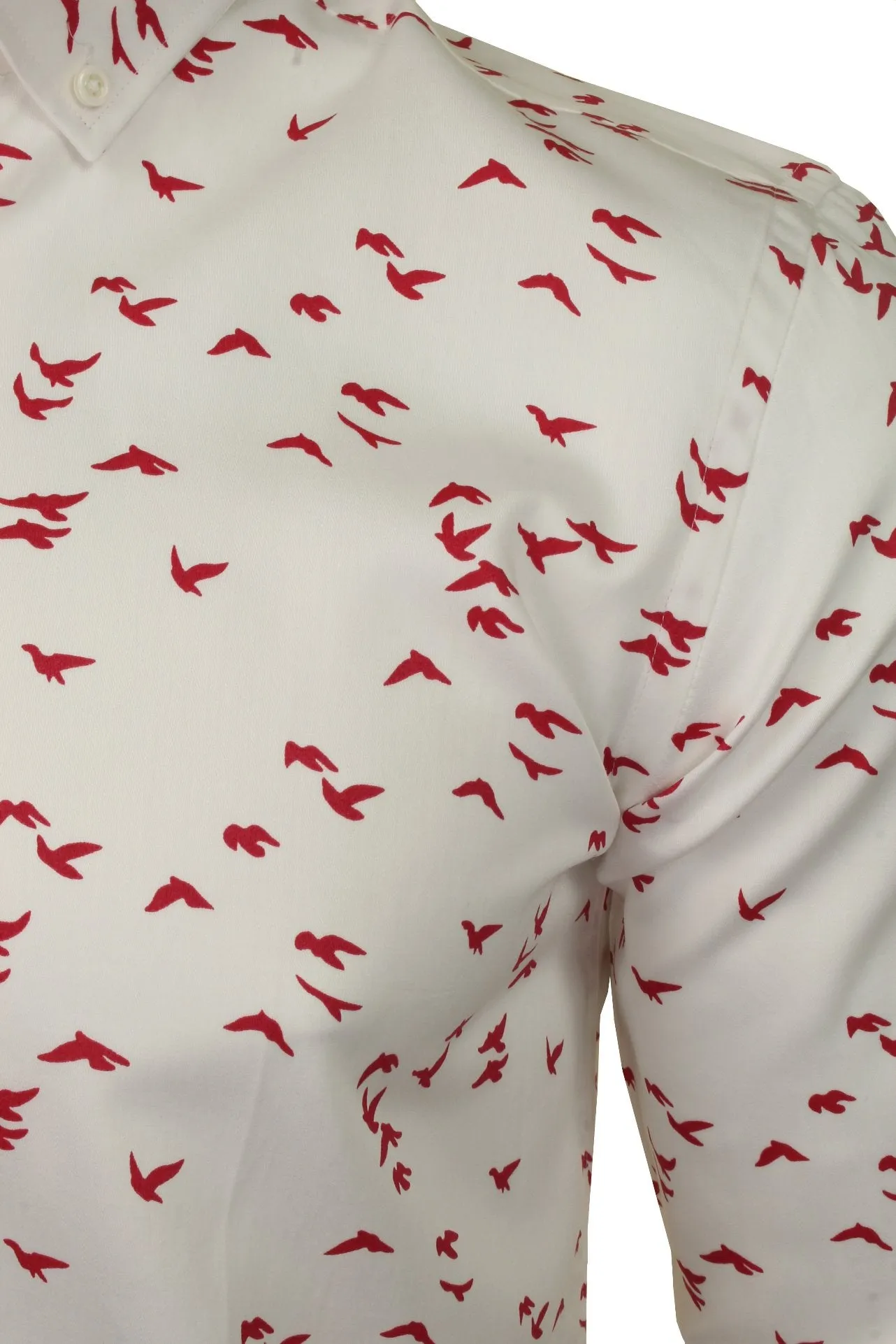 Xact Men's Cotton Bird Print Long Sleeved Shirt